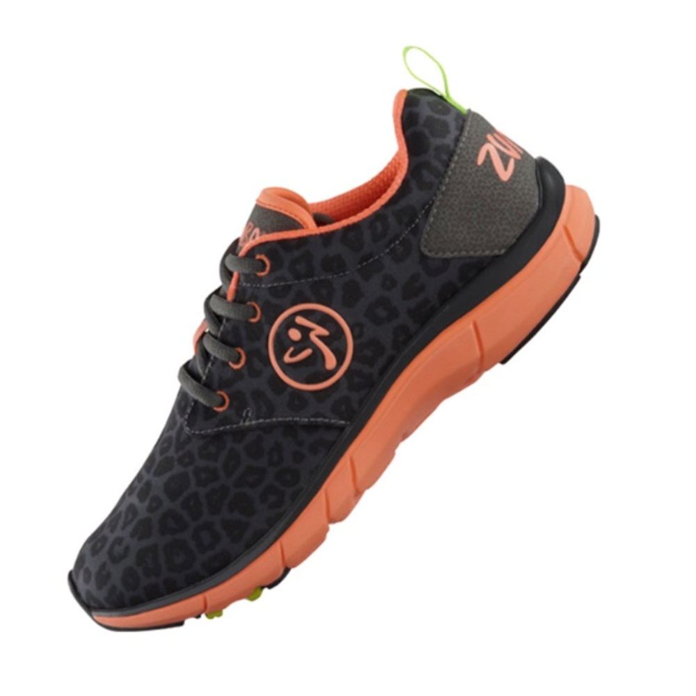 Zumba Fly Print Leopard/Coral Sneaker